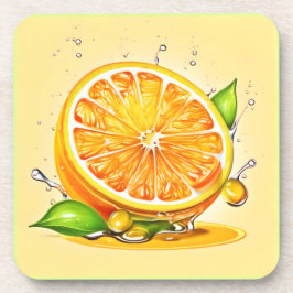 Orange Slice Splash Getränkeuntersetzer