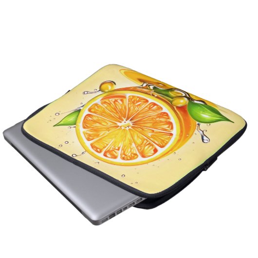 Orange Slice Splash Laptopschutzhülle (Vorne Knopf)