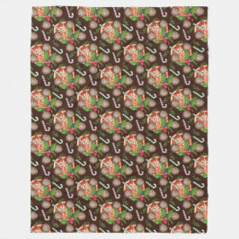 ORANGE SLICES CHRISTMAS COOKIES CANDY CANDY CANES FLEECEDECKE