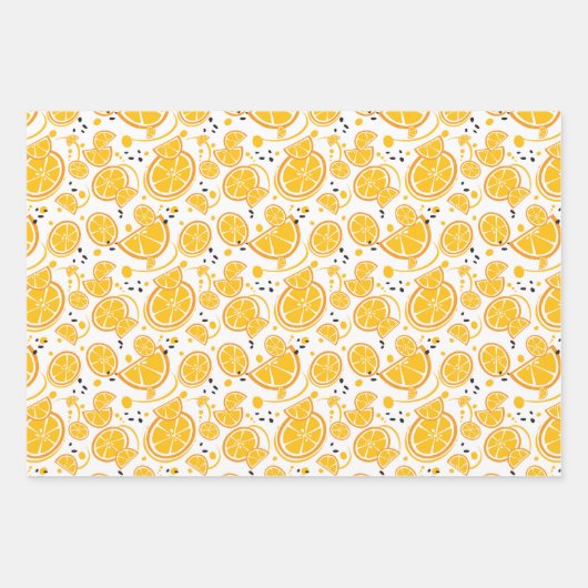 Orange Slices Citrus Sweet Fruit Design Muster Geschenkpapier Set (Vorderseite 3)