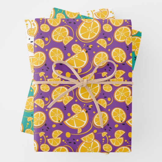 Orange Slices Citrus Sweet Fruit Design Muster Geschenkpapier Set (Beispiel)