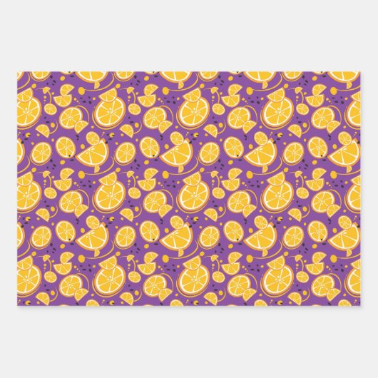 Orange Slices Citrus Sweet Fruit Design Muster Geschenkpapier Set (Vorderseite)