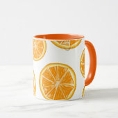 Orange Slices Vintage Stilmuster. Tasse (VorderseiteRechts)