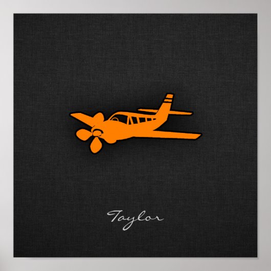 Orange Small Airplane Poster (Vorne)
