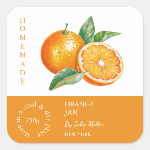 Orange Small Business Label Quadratischer Aufkleber