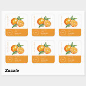 Orange Small Business Label Quadratischer Aufkleber (Blatt)
