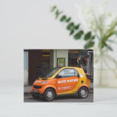Orange Smart Car Postkarte (Stehend Vorderseite)