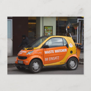 Orange Smart Car Postkarte