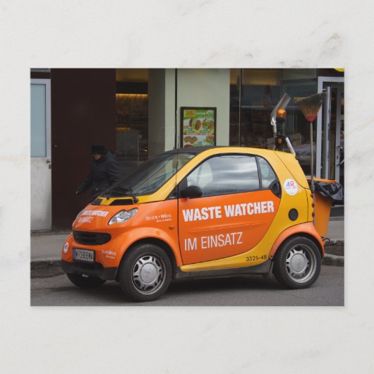 Orange Smart Car Postkarte (Vorderseite)