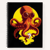 Orange Smart Octopus Notizblock (Vorderseite)