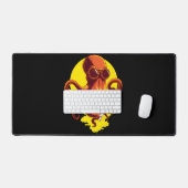 Orange Smart Octopus Schreibtischunterlage (Tastatur & Maus)