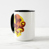 Orange Smart Octopus Tasse (Vorderseite Links)
