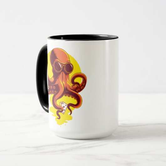 Orange Smart Octopus Tasse (Vorderseite Links)