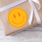 Orange Smile One Happy Typ/Gal Birthday Stickers