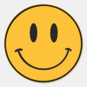 Orange Smiley One Happy Typ/Gal Birthday Stickers (Vorderseite)