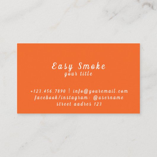 Orange Smoke Vape Shop Business Card Visitenkarte (Rückseite)