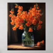 Orange Snapdragon Blume Art Print Poster (Vorne)