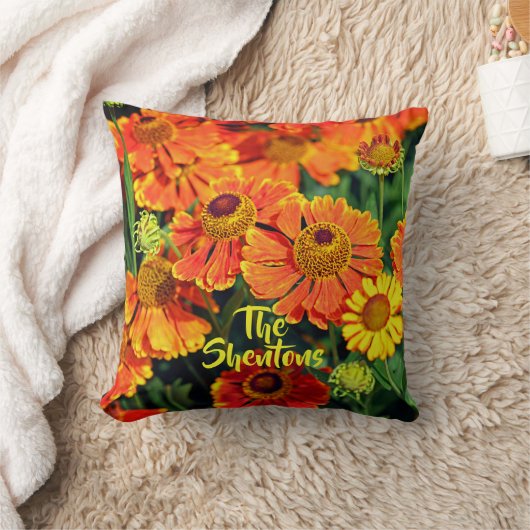 Orange Sneezeweed Helenium Garden Blume Kissen (Decke)