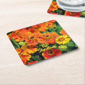 Orange Sneezeweed Helenium Garden Blume Rechteckiger Pappuntersetzer (angewinkelt)
