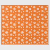 Orange Snow Crystals Christmas Gift Wrap Paper Geschenkpapier (Flach)