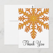 Orange Snowflake Winter Danke Postkarten (Vorne/Hinten)