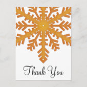 Orange Snowflake Winter Danke Postkarten (Vorderseite)