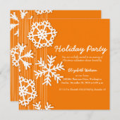 Orange Snowflakes Einladung (Vorne/Hinten)