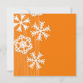 Orange Snowflakes Einladung (Rückseite)