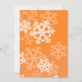 Orange Snowflakes Weihnachtsfeierlichkeiten Einladung (Rückseite)