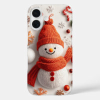 Orange Snowman Strick Weihnachtsschmuck