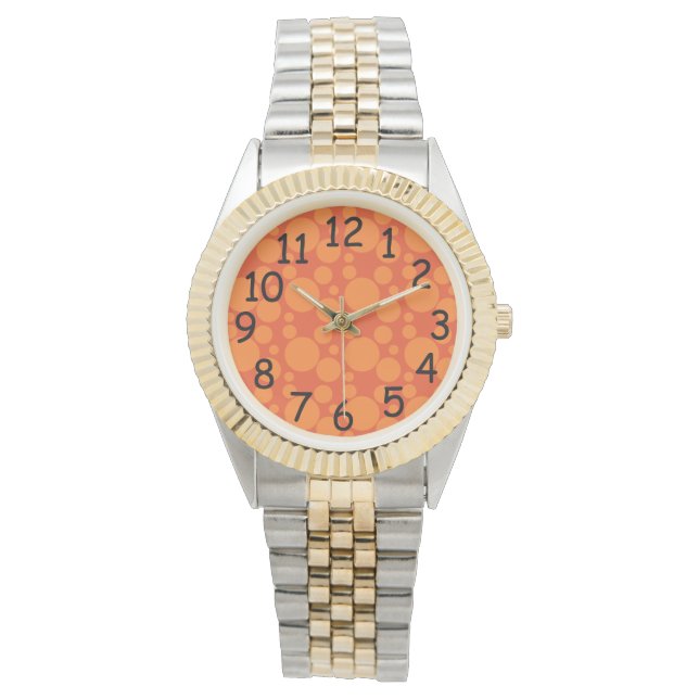 Orange Soap Bubbles Armbanduhr (Vorderseite)