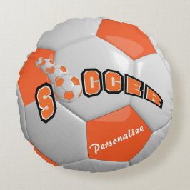 Orange Soccer Ball | DIY Name Rundes Kissen