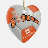 Orange Soccer Ball | Personalisieren Keramikornament (Rechts)