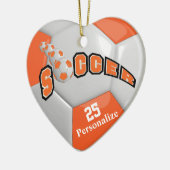 Orange Soccer Ball | Personalisieren Keramikornament (Links)