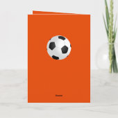 Orange Soccer Football Ball Foto Geburtstag Karte (Rückseite)