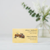 Orange Social introduction calling card-tractor Visitenkarte (Stehend Vorderseite)