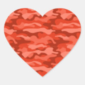Orange Soda Monocolor Camouflage Herz-Aufkleber (Vorderseite)
