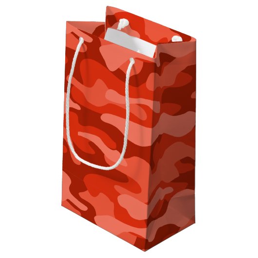 Orange Soda Monocolor Camouflage Kleine Geschenktüte (Rückseite Schrägansicht)