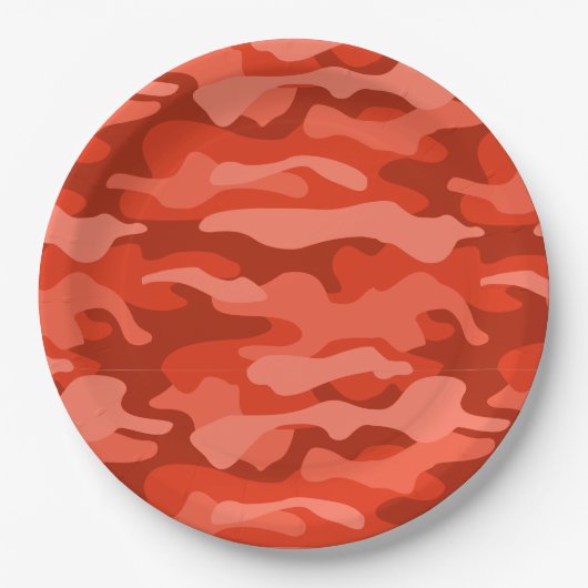Orange Soda Monocolor Camouflage Pappteller (Vorderseite)