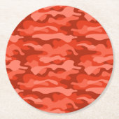 Orange Soda Monocolor Camouflage Runder Pappuntersetzer (Vorderseite)