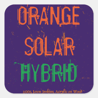 ORANGE SOLAR HYBRID QUADRATISCHER AUFKLEBER