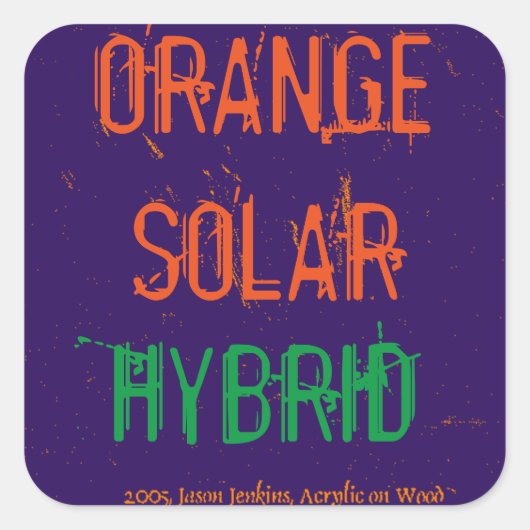 ORANGE SOLAR HYBRID QUADRATISCHER AUFKLEBER (Vorderseite)