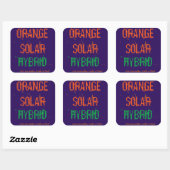 ORANGE SOLAR HYBRID QUADRATISCHER AUFKLEBER (Blatt)