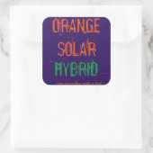 ORANGE SOLAR HYBRID QUADRATISCHER AUFKLEBER (Tasche)
