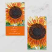Orange Sonnenblume-Blüte Visitenkarte (Vorne/Hinten)