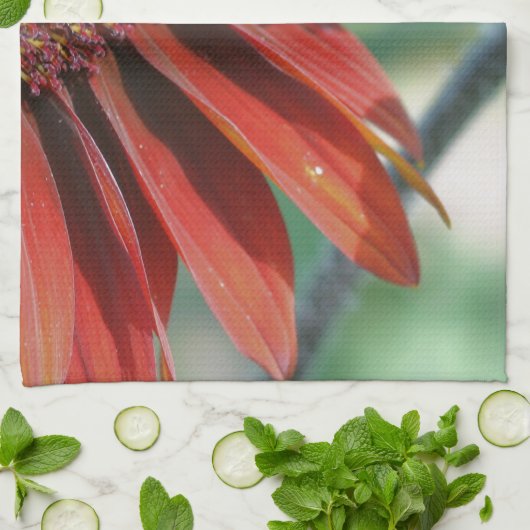 Orange Sonnenblume Geschirrtuch (Gefaltet)