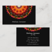 Orange Sonnenblume - Mandala Visitenkarte (Vorne/Hinten)