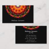 Orange Sonnenblume - Mandala Visitenkarte (Vorne/Hinten)