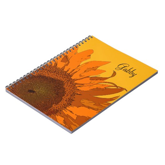Orange Sonnenblume Notizblock (Linke Seite)