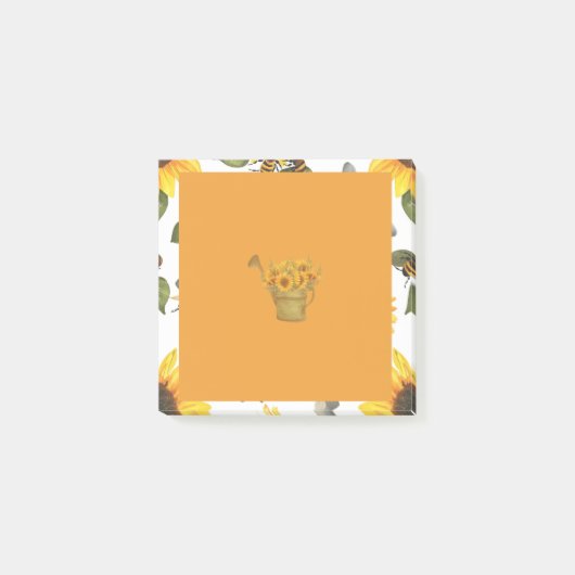 Orange Sonnenblume Post-it Klebezettel (Vorderseite)